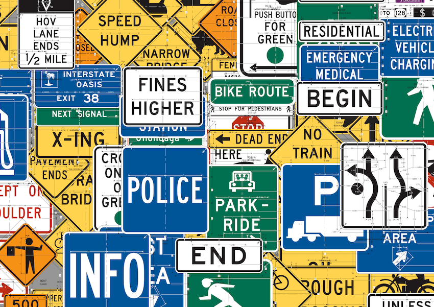 Kids Highway Signs T-Shirt, Road Trip Shirt, Youth Traffic Sign Tee