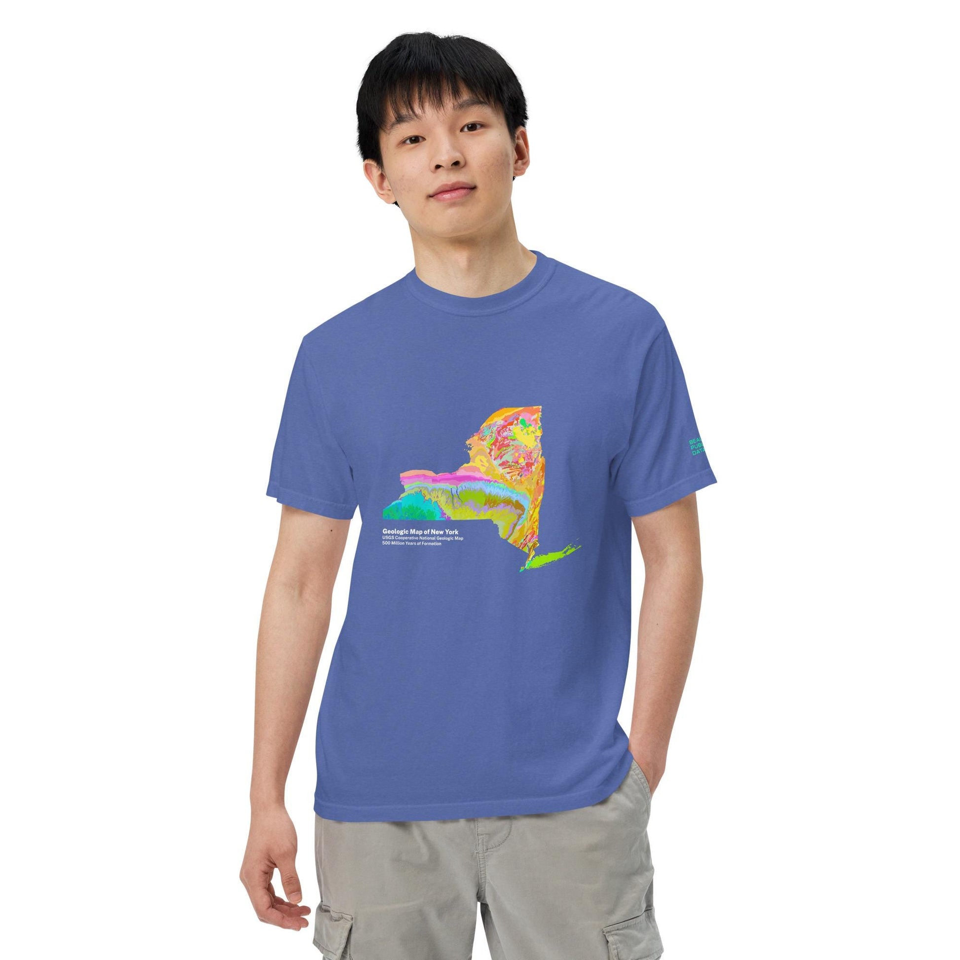 New York State Geology Map T-Shirt, USGS Bedrock Earth Science Tee