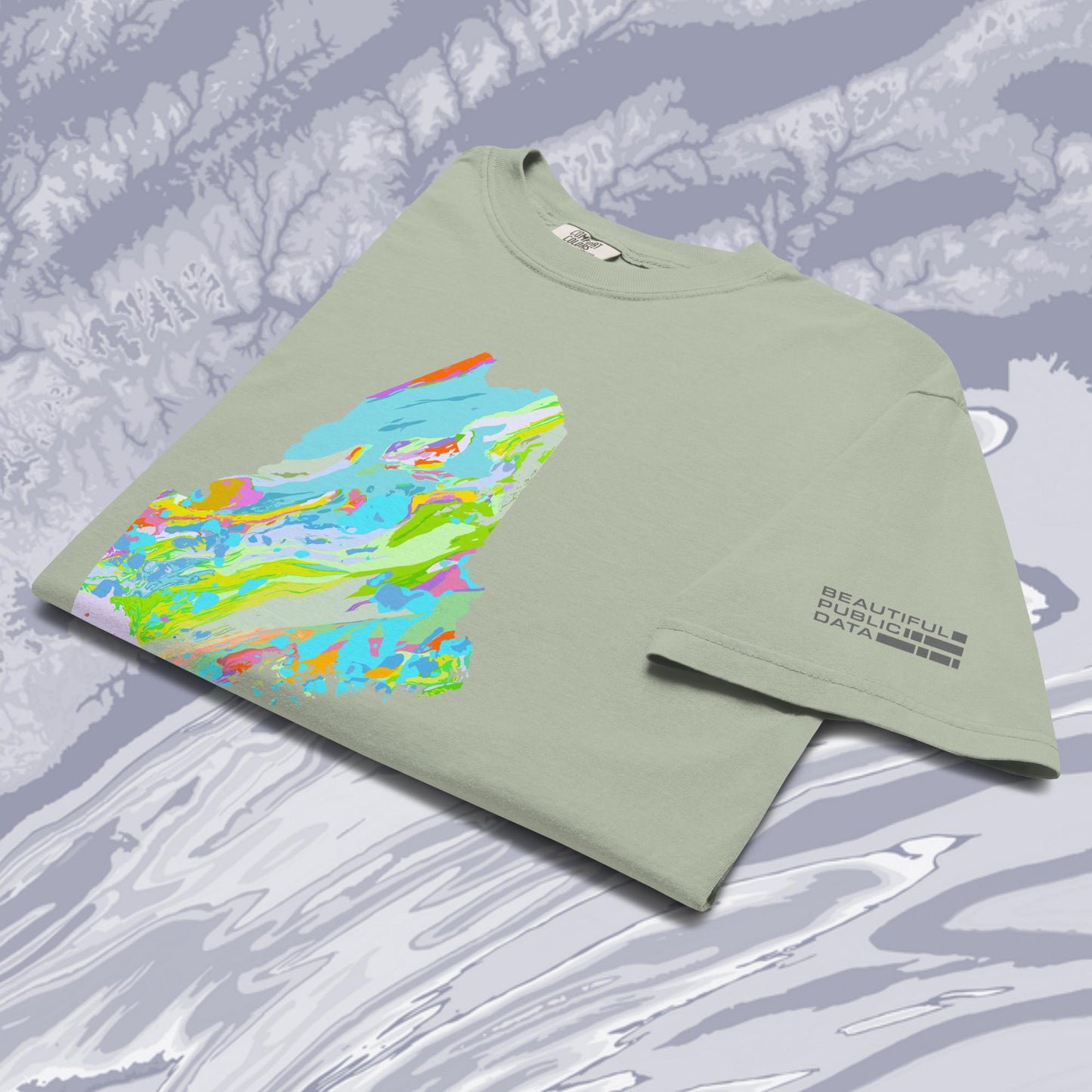 Maine State Geology Map T-Shirt, USGS Bedrock Earth Science Tee (Light)
