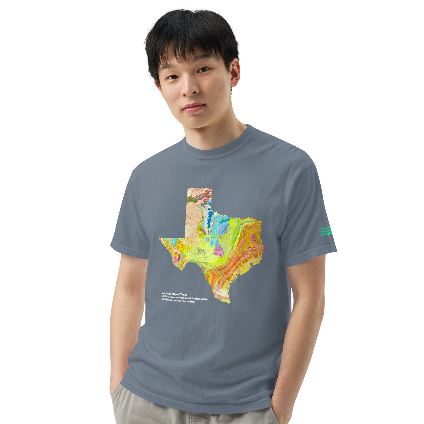 Texas State Geology Map T-Shirt, USGS Bedrock Earth Science Tee (Dark)