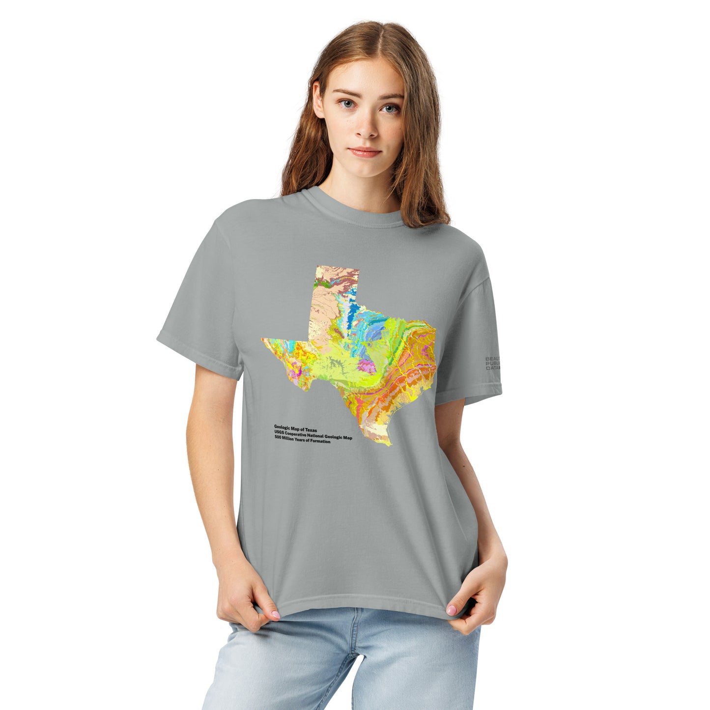 Texas State Geology Map T-Shirt, USGS Bedrock Earth Science Tee (Light)