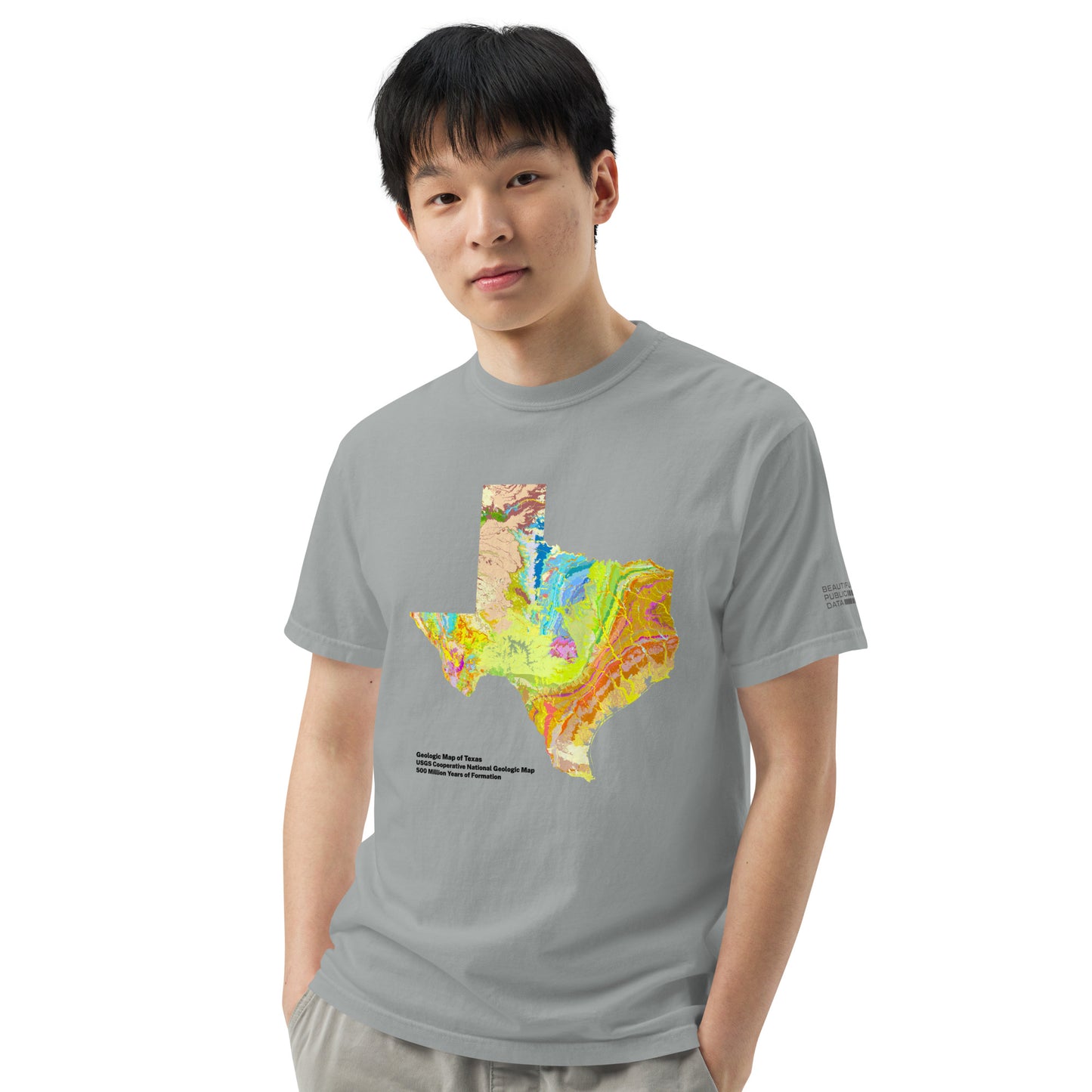 Texas State Geology Map T-Shirt, USGS Bedrock Earth Science Tee (Light)