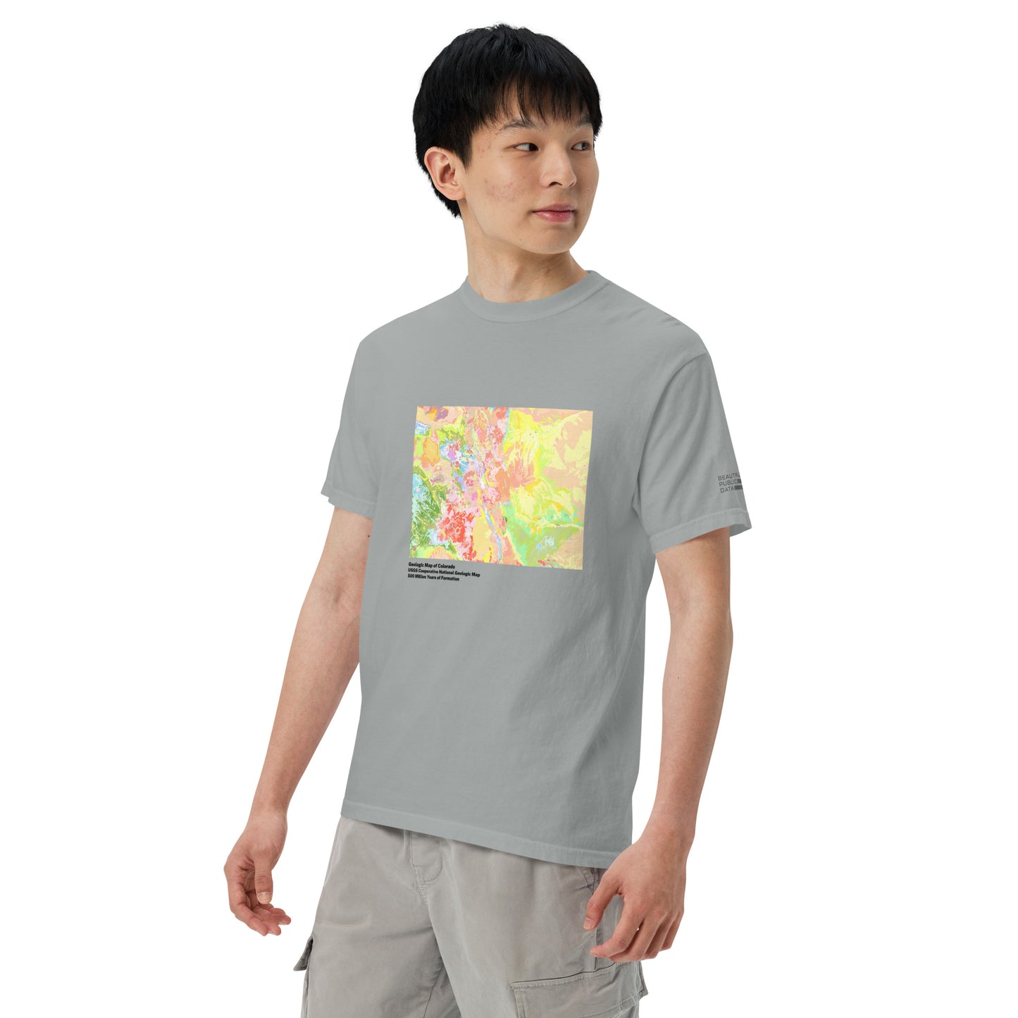 Colorado State Geology Map T-Shirt, USGS Bedrock Earth Science Tee (Light)