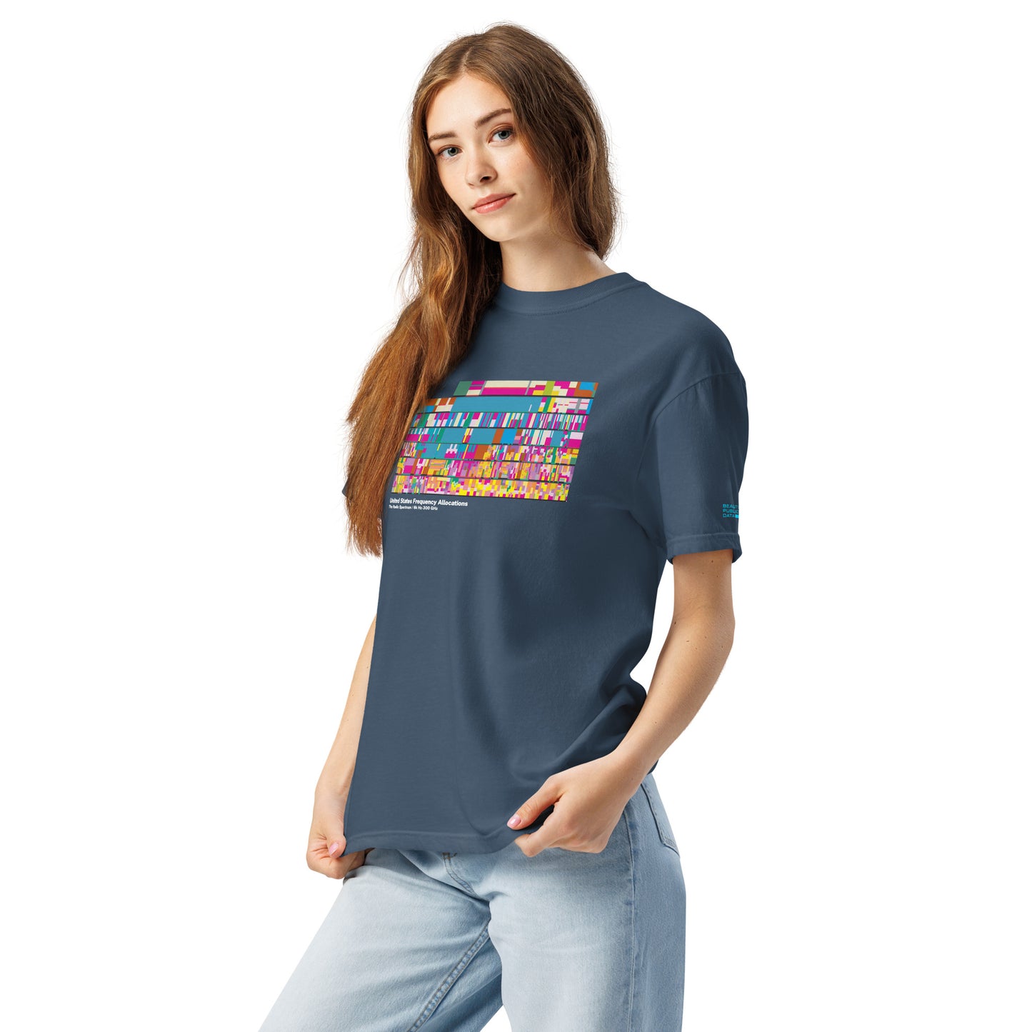 Radio Frequency Chart T-Shirt, Ham Radio Gift, NTIA Spectrum Allocation Tee - SDR Shortwave Amateur Radio Engineer Gift (Dark)