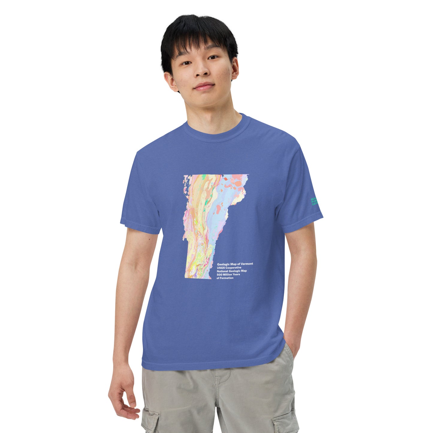 Vermont State Geology Map T-Shirt, USGS Bedrock Earth Science Tee (Dark)