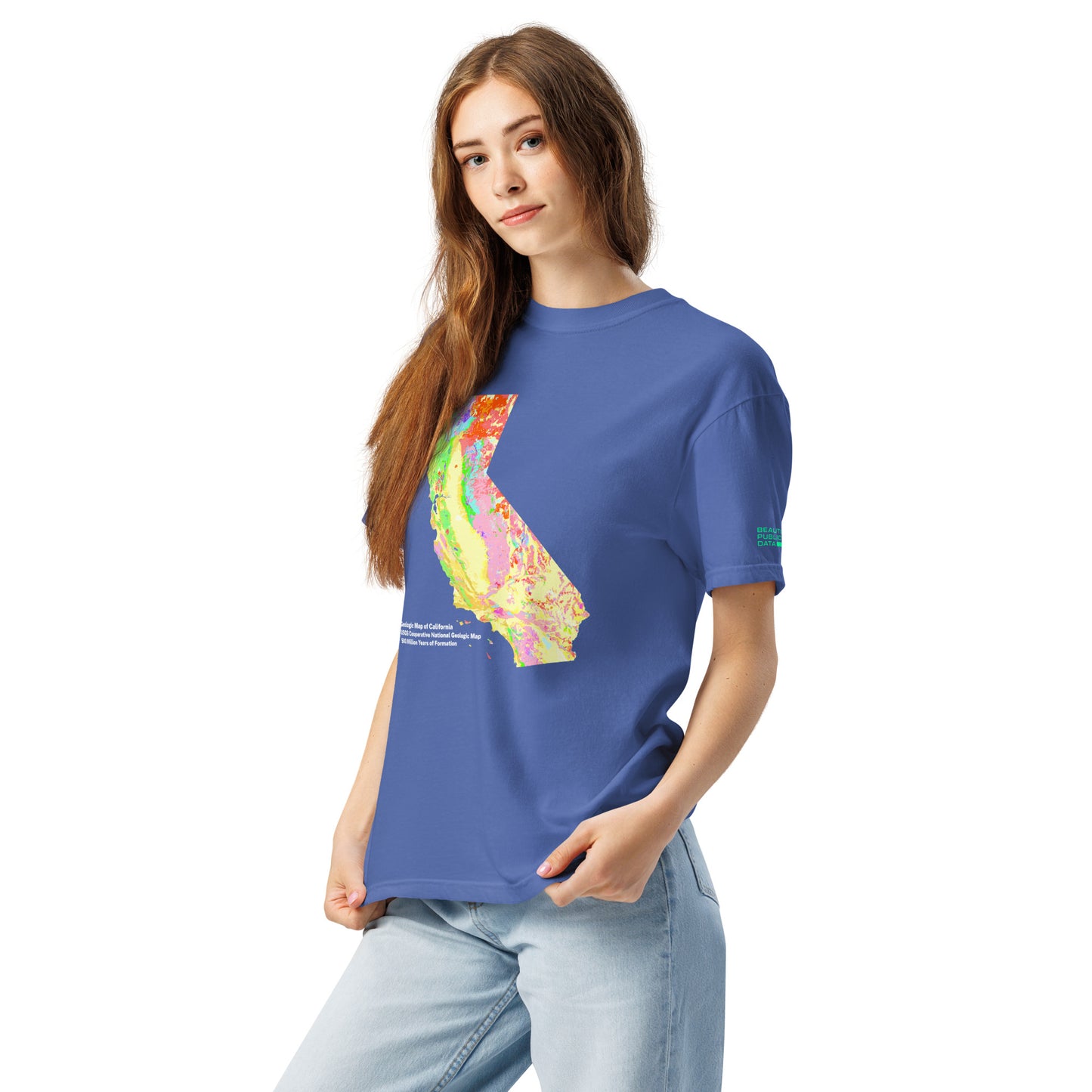 California State Geology Map T-Shirt, USGS Bedrock Earth Science Tee (Dark)
