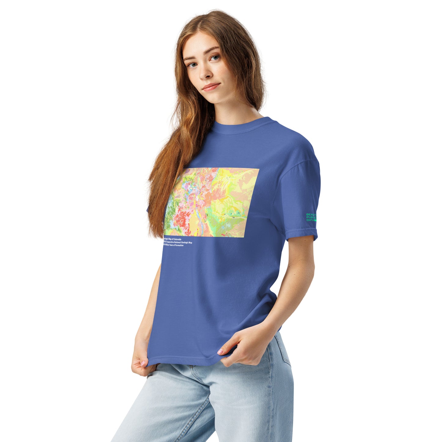 Colorado State Geology Map T-Shirt, USGS Bedrock Earth Science Tee (Dark)