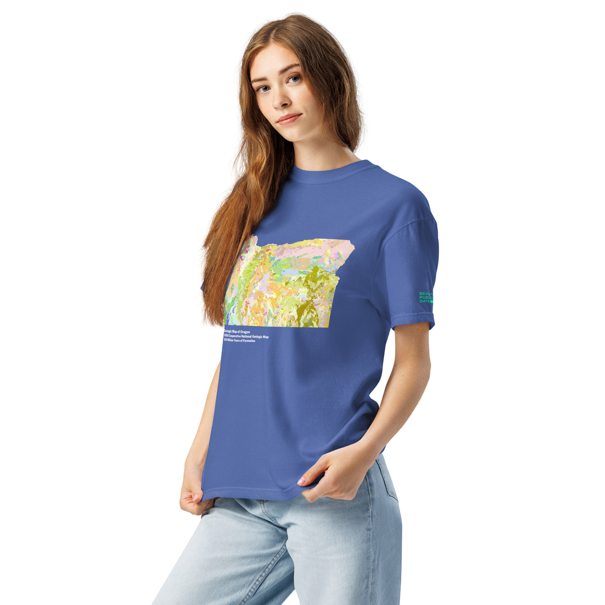 Oregon State Geology Map T-Shirt, USGS Bedrock Earth Science Tee (Dark)
